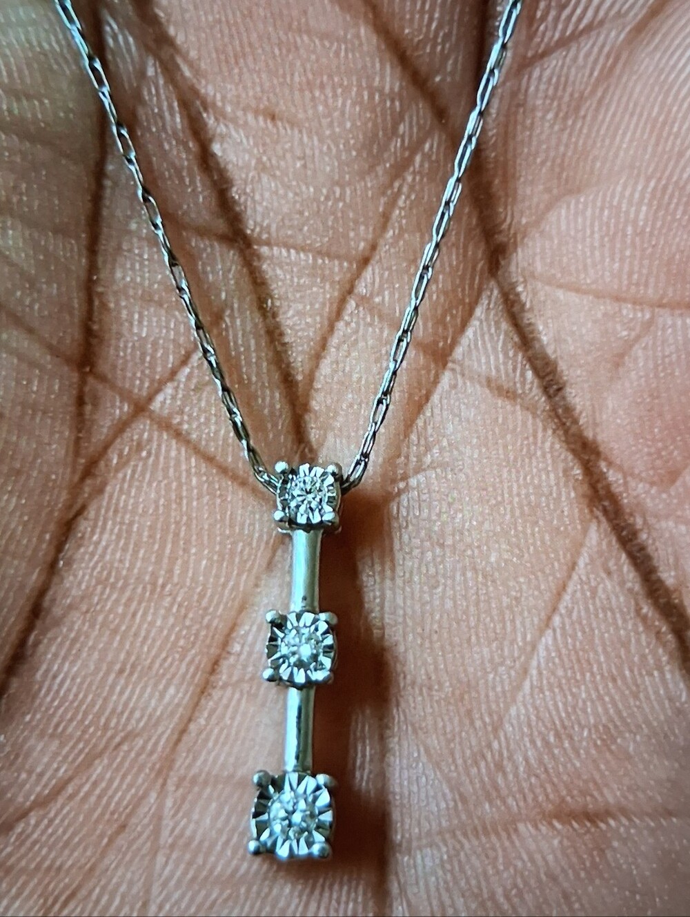 Real! Diamonds Sterling Silver Pendant Necklace